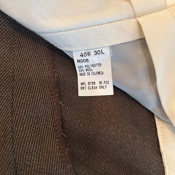 Oscar de la Renta Chocolate Wool-Blend Trousers - Picture 2 of 4